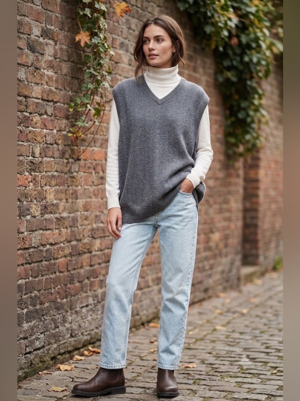 Jos. A Bank Reserve Gray 100% Cashmere‎ Preppy Sweater Vest